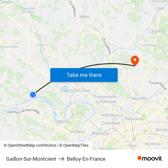 Gaillon-Sur-Montcient to Belloy-En-France map