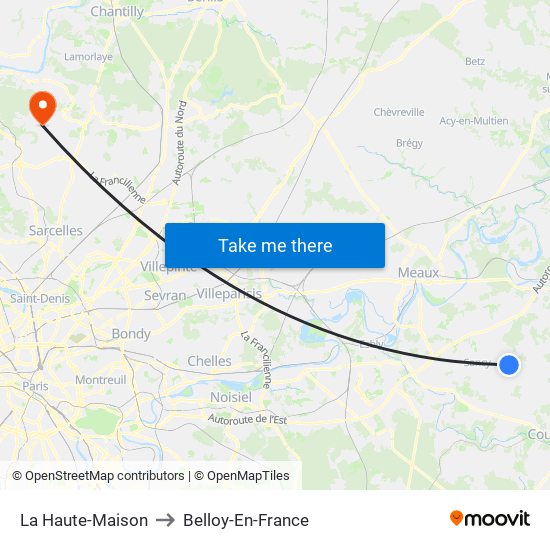La Haute-Maison to Belloy-En-France map