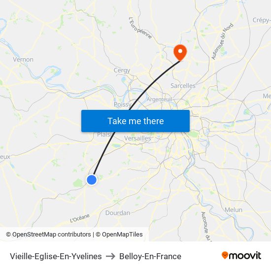 Vieille-Eglise-En-Yvelines to Belloy-En-France map
