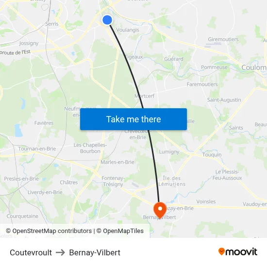 Coutevroult to Bernay-Vilbert map