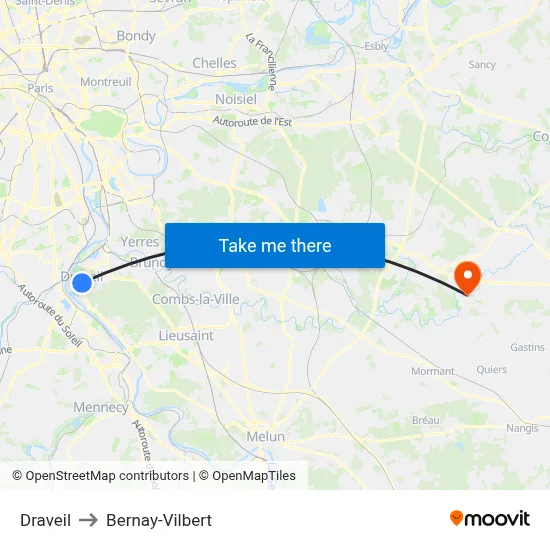 Draveil to Bernay-Vilbert map