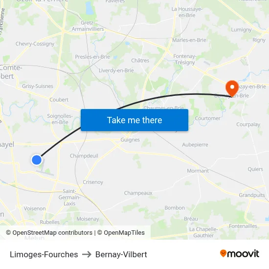 Limoges-Fourches to Bernay-Vilbert map