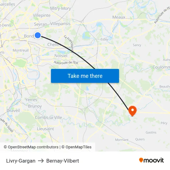 Livry-Gargan to Bernay-Vilbert map