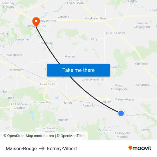 Maison-Rouge to Bernay-Vilbert map