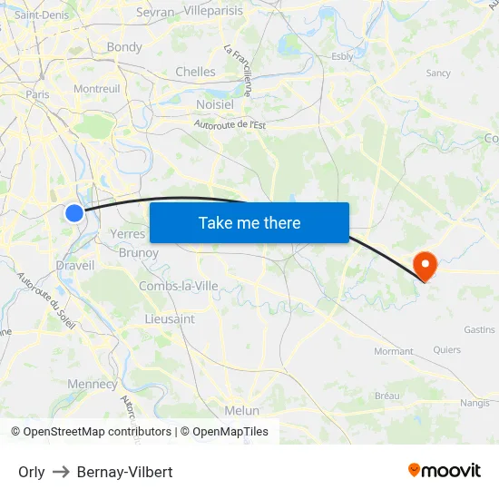Orly to Bernay-Vilbert map