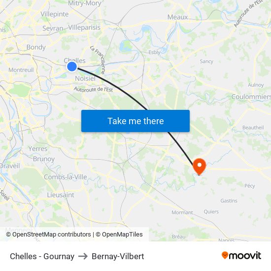 Chelles - Gournay to Bernay-Vilbert map