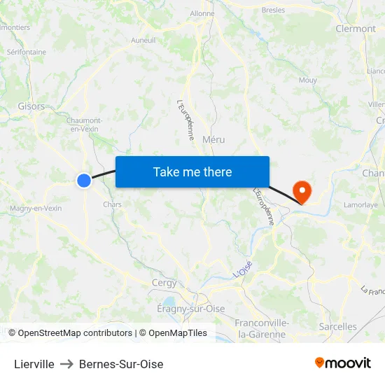 Lierville to Bernes-Sur-Oise map