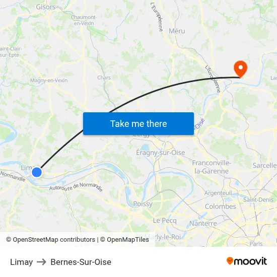 Limay to Bernes-Sur-Oise map