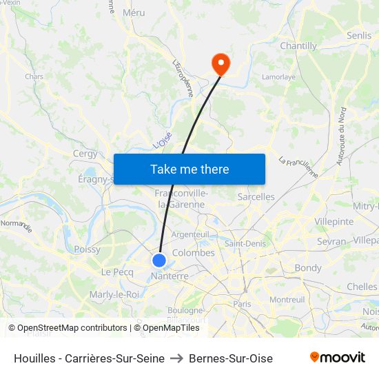 Houilles - Carrières-Sur-Seine to Bernes-Sur-Oise map