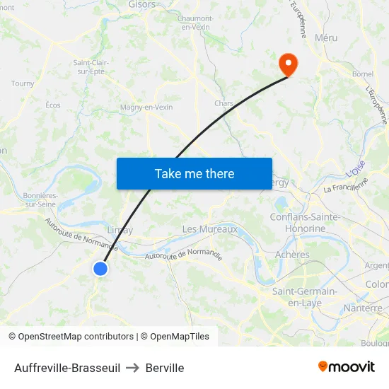 Auffreville-Brasseuil to Berville map