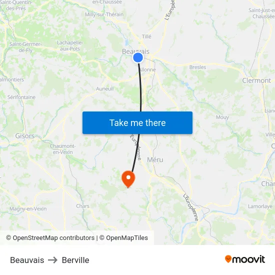 Beauvais to Berville map
