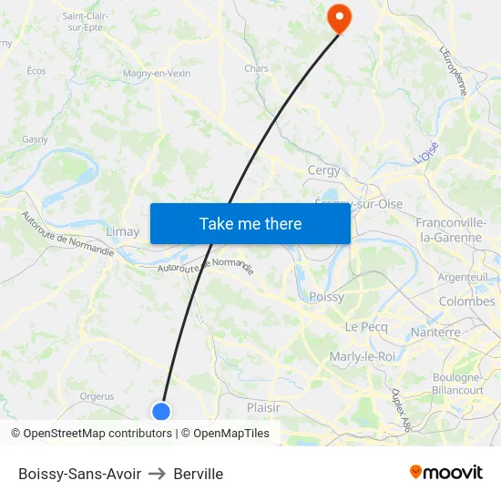Boissy-Sans-Avoir to Berville map