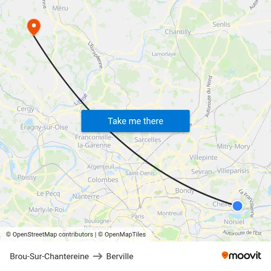 Brou-Sur-Chantereine to Berville map