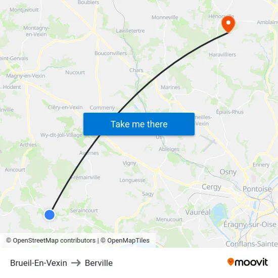Brueil-En-Vexin to Berville map