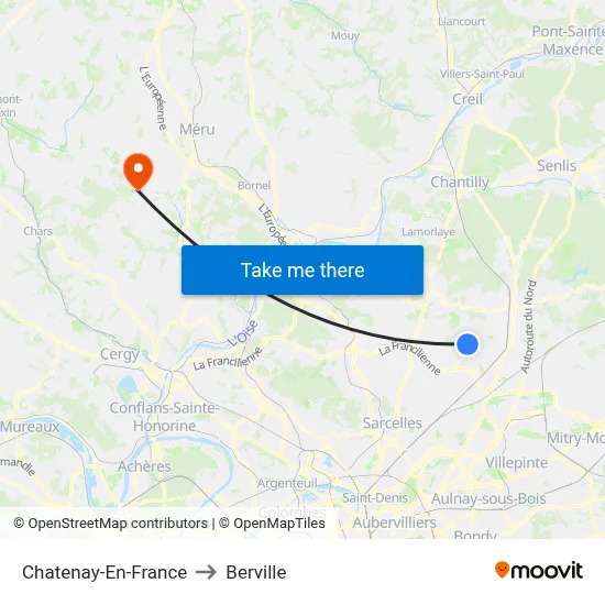 Chatenay-En-France to Berville map