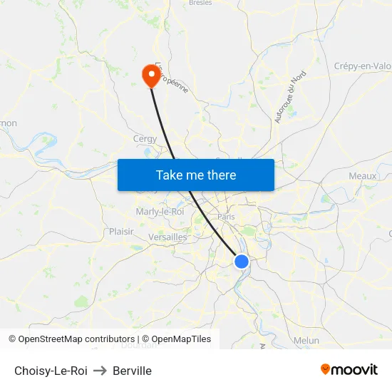 Choisy-Le-Roi to Berville map