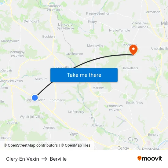 Clery-En-Vexin to Berville map