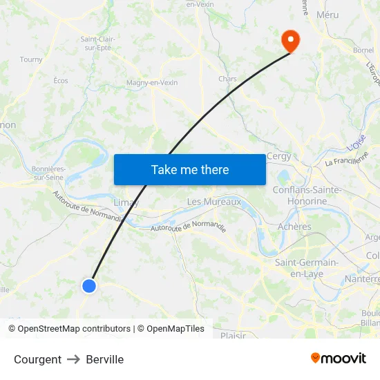 Courgent to Berville map