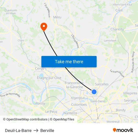 Deuil-La-Barre to Berville map