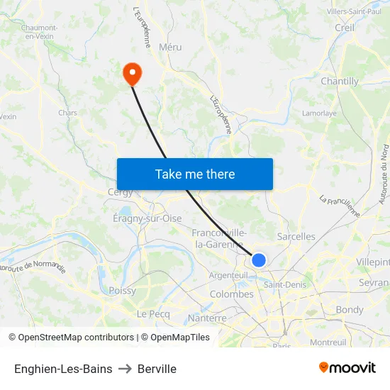 Enghien-Les-Bains to Berville map