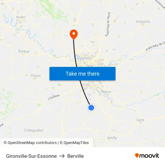 Gironville-Sur-Essonne to Berville map