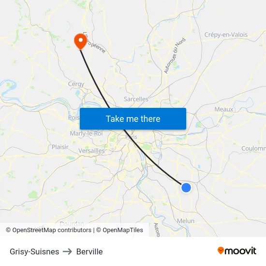 Grisy-Suisnes to Berville map