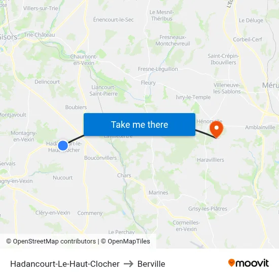 Hadancourt-Le-Haut-Clocher to Berville map