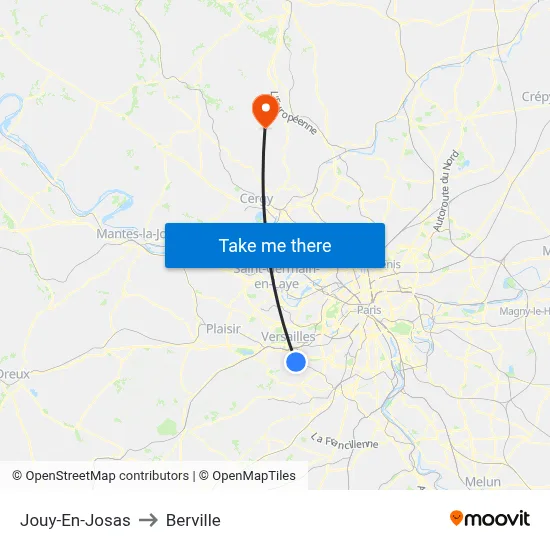 Jouy-En-Josas to Berville map