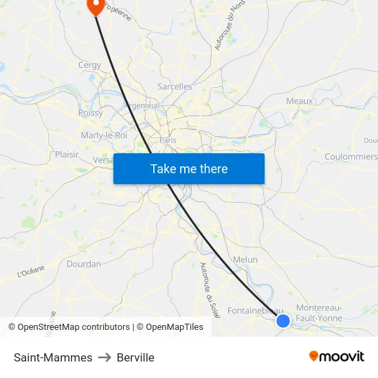 Saint-Mammes to Berville map