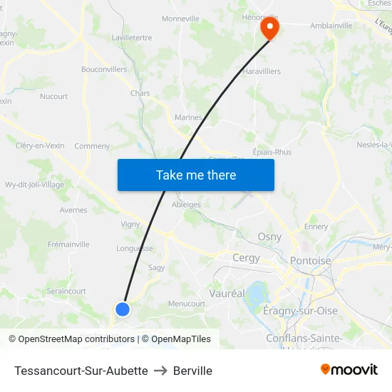 Tessancourt-Sur-Aubette to Berville map