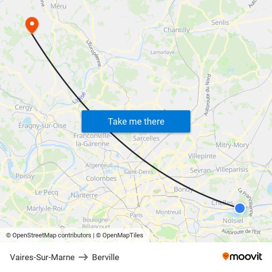 Vaires-Sur-Marne to Berville map