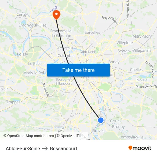 Ablon-Sur-Seine to Bessancourt map