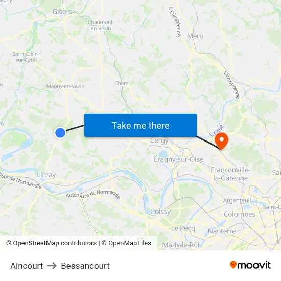 Aincourt to Bessancourt map