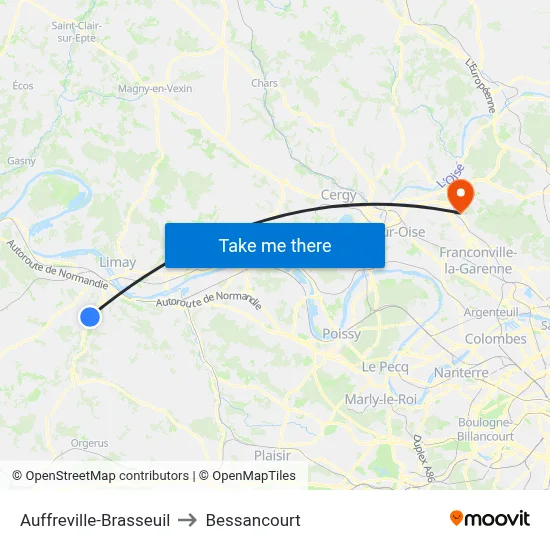 Auffreville-Brasseuil to Bessancourt map