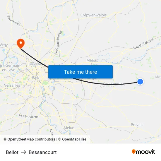 Bellot to Bessancourt map
