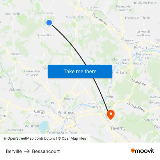 Berville to Bessancourt map