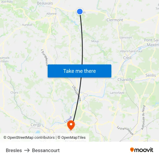 Bresles to Bessancourt map