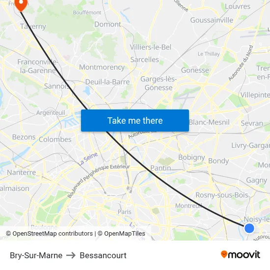 Bry-Sur-Marne to Bessancourt map