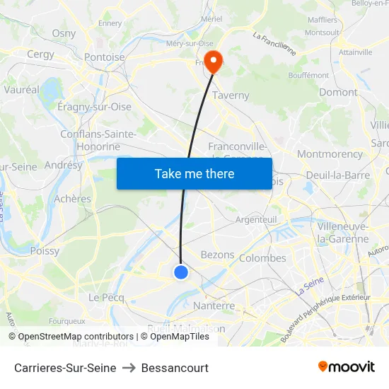 Carrieres-Sur-Seine to Bessancourt map