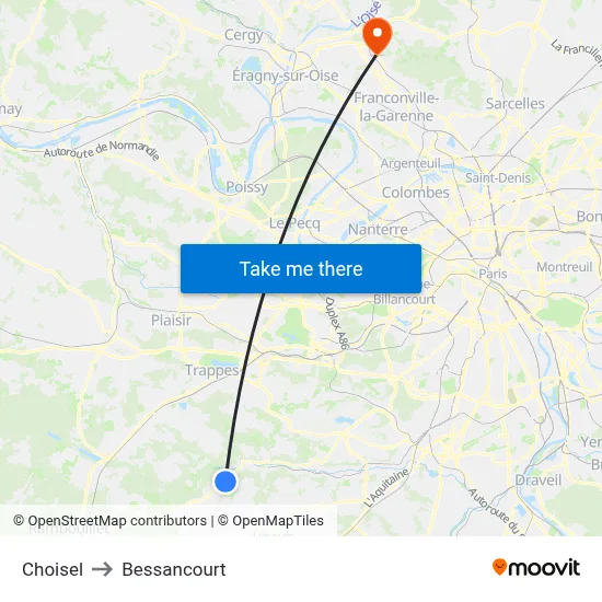 Choisel to Bessancourt map