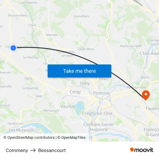Commeny to Bessancourt map