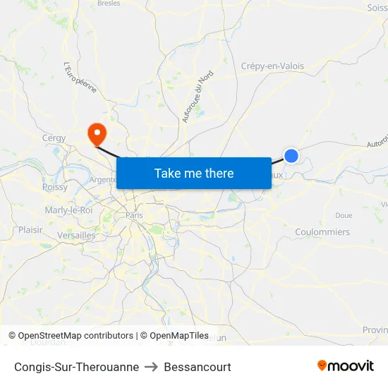 Congis-Sur-Therouanne to Bessancourt map