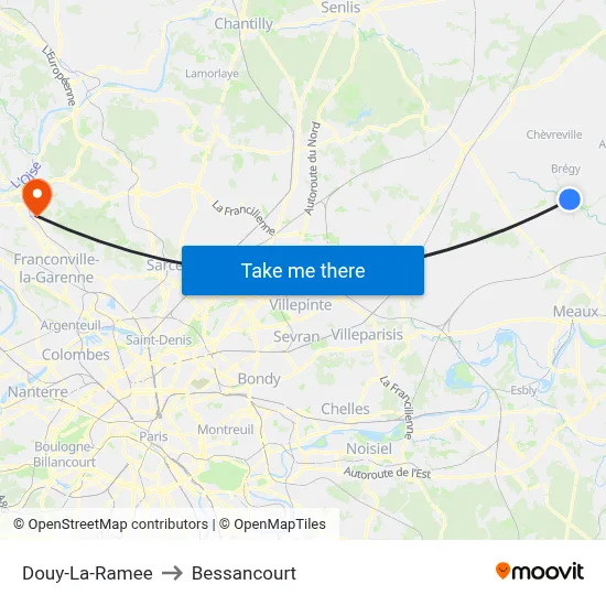 Douy-La-Ramee to Bessancourt map