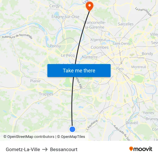 Gometz-La-Ville to Bessancourt map