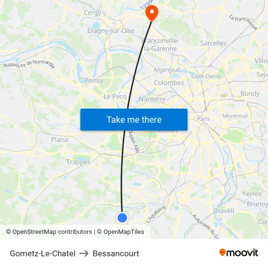 Gometz-Le-Chatel to Bessancourt map