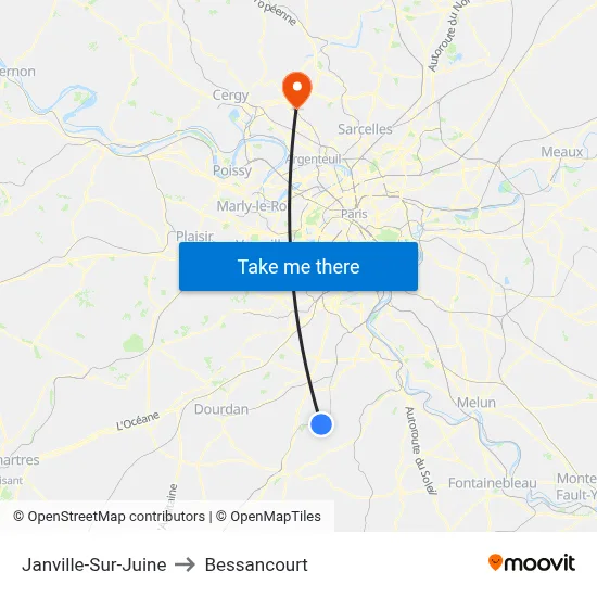 Janville-Sur-Juine to Bessancourt map