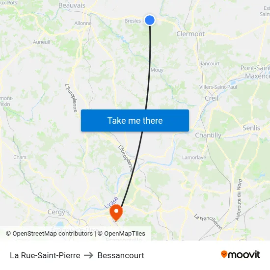 La Rue-Saint-Pierre to Bessancourt map
