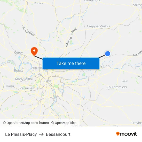 Le Plessis-Placy to Bessancourt map