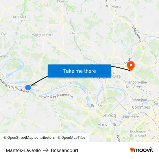 Mantes-La-Jolie to Bessancourt map