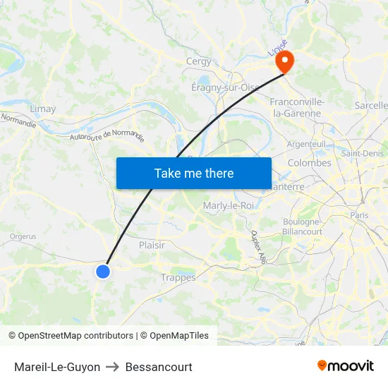 Mareil-Le-Guyon to Bessancourt map